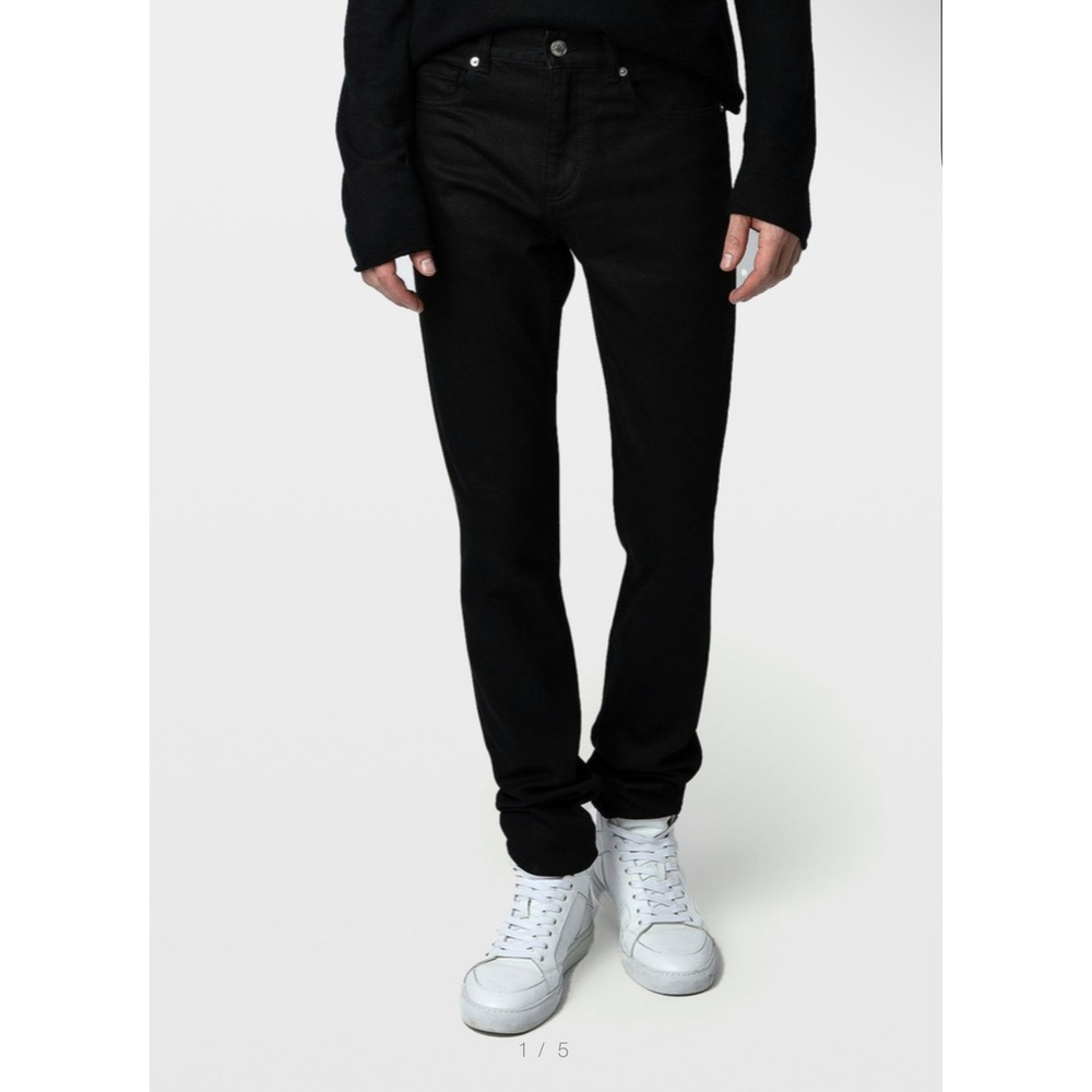 Zadig & Voltaire Mens John Denim‎ Eco Noir Black Slim Straight Jeans size 33